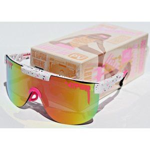 PIT VIPER The High Tai’d Ellipticals Sunglasses White Multi/Orange Shield NEW